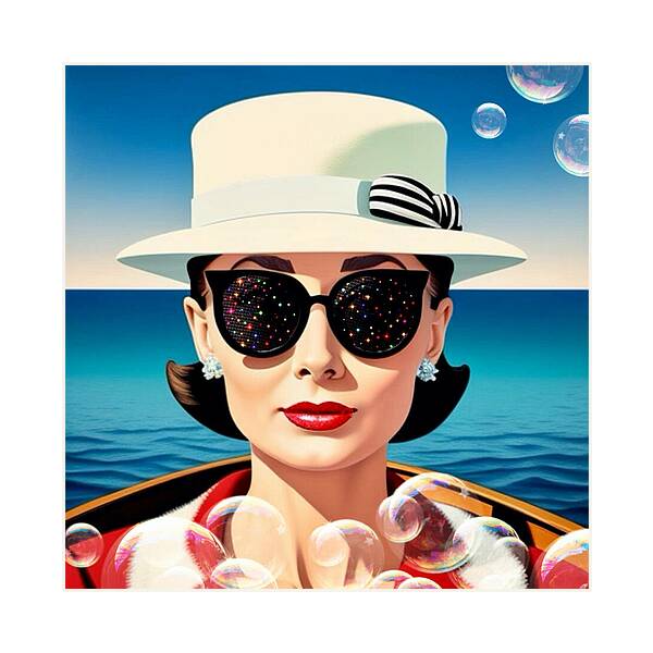 Audrey Afloat - Square Art Print