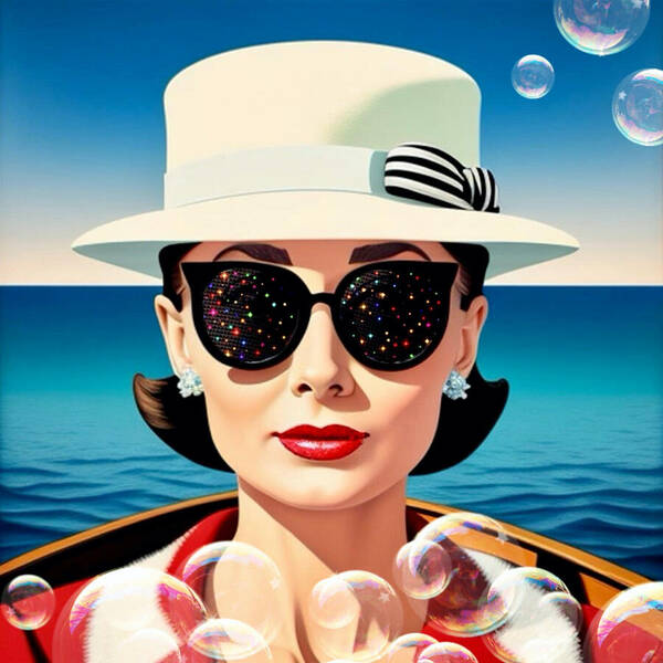 Audrey Afloat - Square Art Print