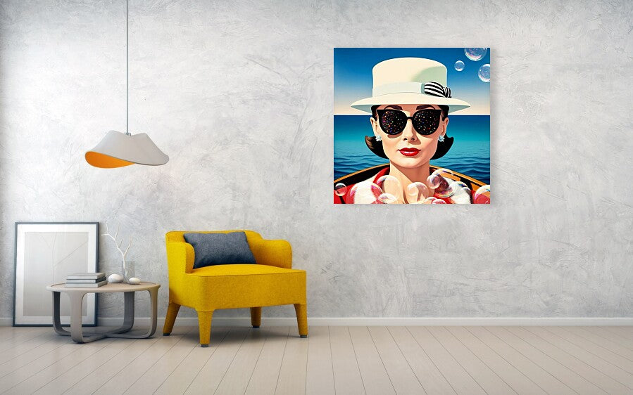 Audrey Afloat - Metal Print