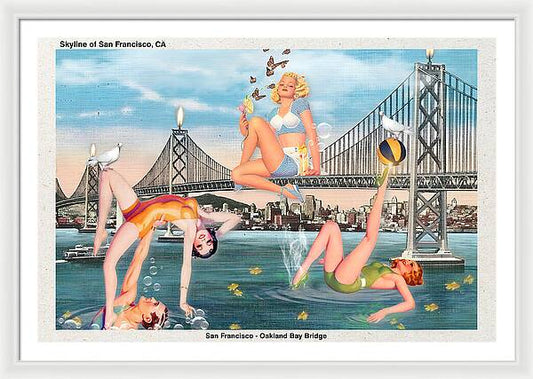 “Frolicking In The SanFran Bay” postcard - Horizontal Art Print