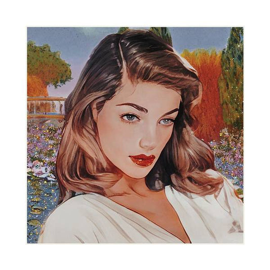 Lauren In Giverny Gardens - Square Art Print