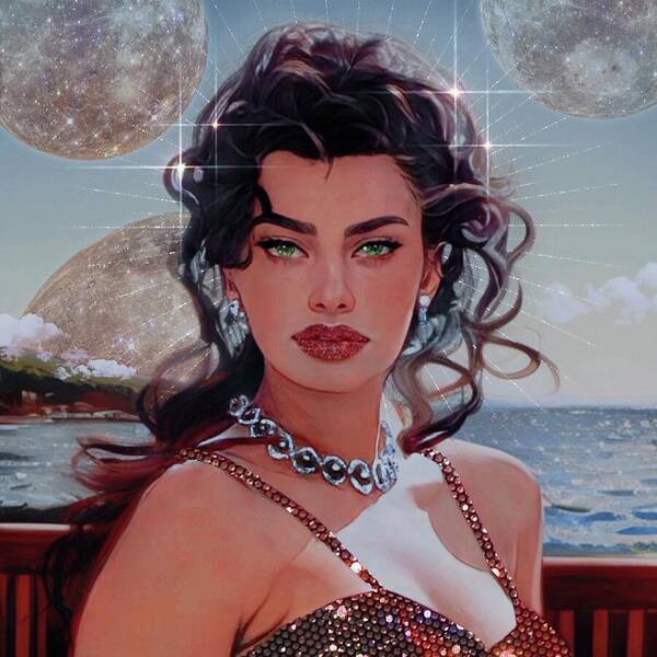 Luna and Her Moons - Square Art Print