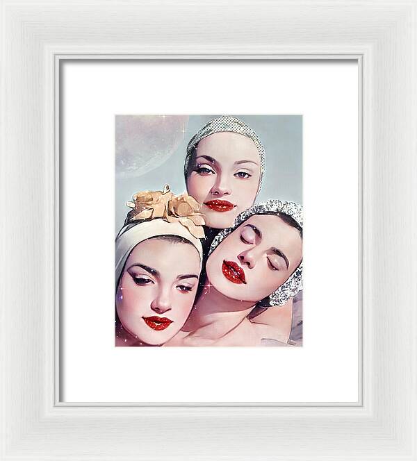 Moonlit Beach Babes - Framed Print
