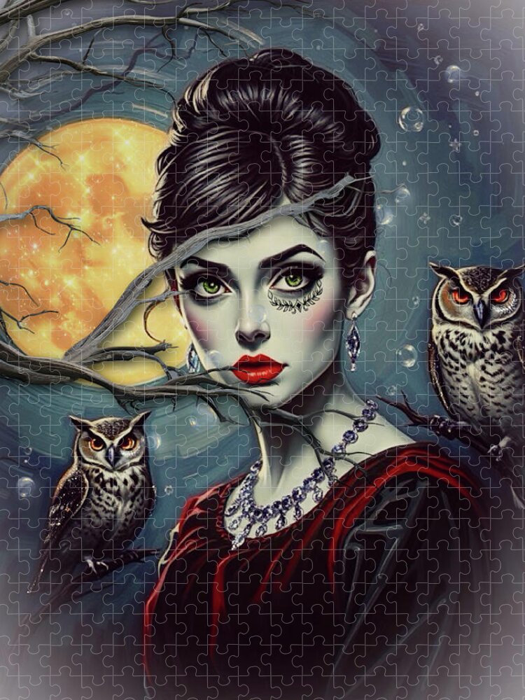 Moonlit Vampiress - Halloween Jigsaw Puzzle