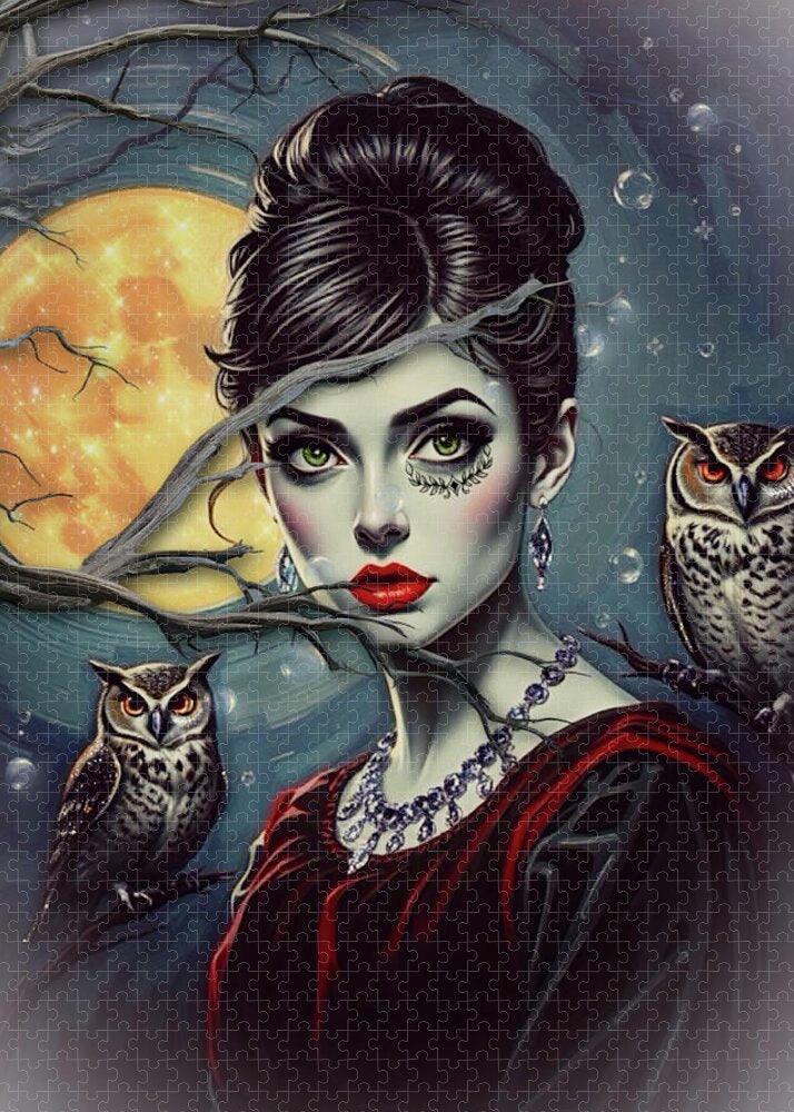Moonlit Vampiress - Halloween Jigsaw Puzzle