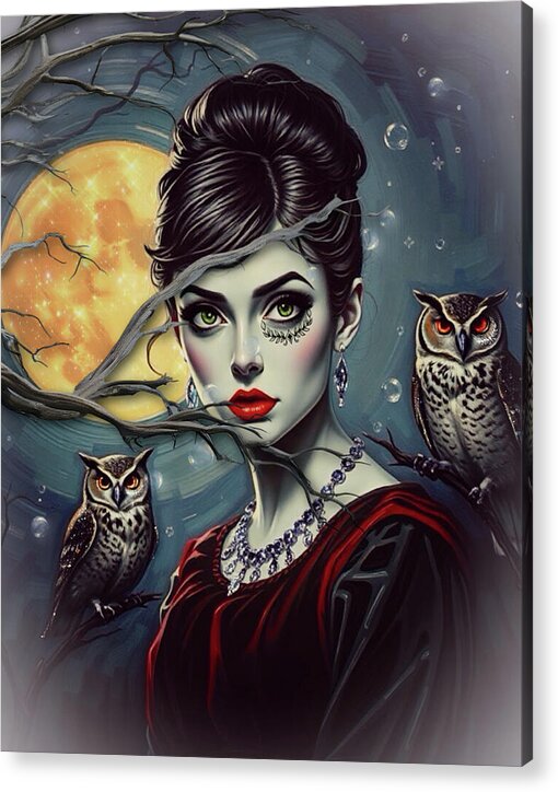 Moonlit Vampiress - Halloween Acrylic Print