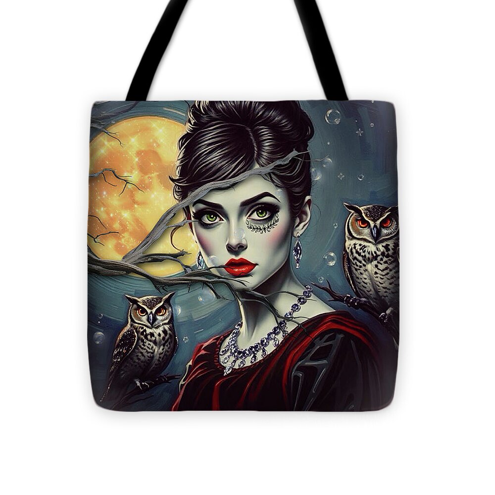 Moonlit Vampiress - Halloween Tote Bag