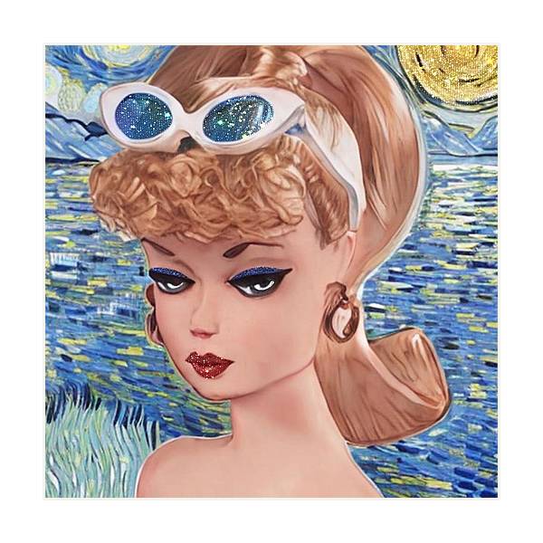 Starry Night BarBie - Square Art Print