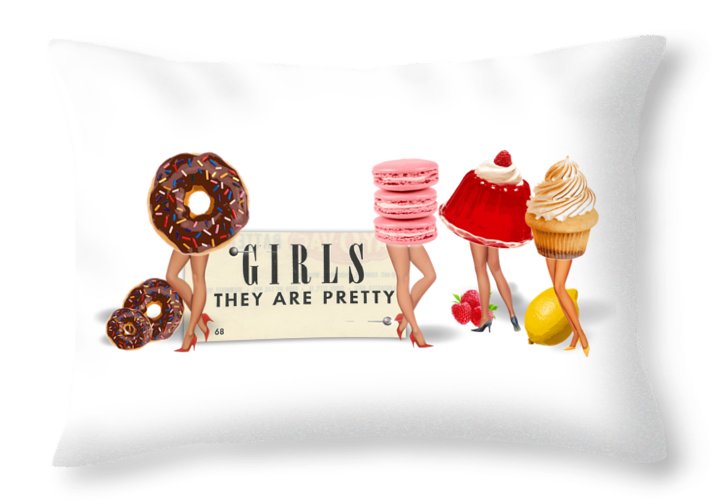 Girls They Are Pretty (v2) - Rectangular Throw Pillow
