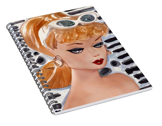 BarBie on Black and White - Spiral Notebook