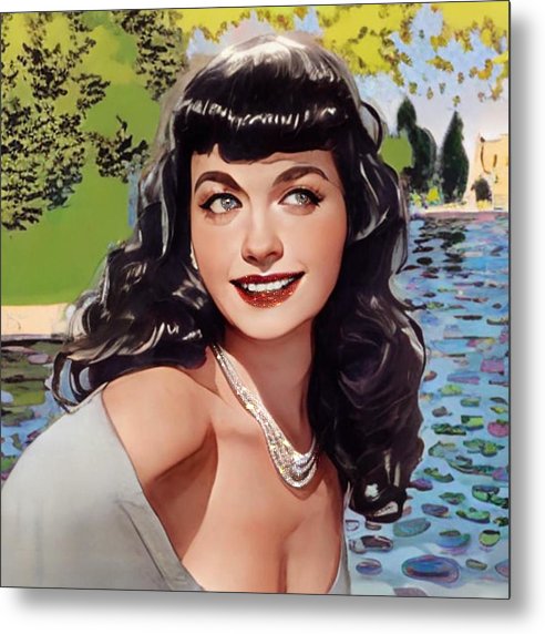 Bettie In Paris - Metal Print