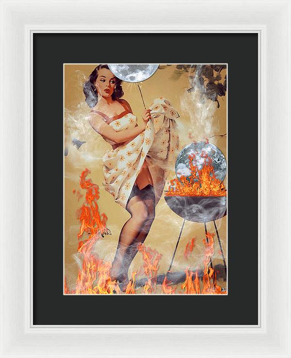 Earth On Fire - Framed Print
