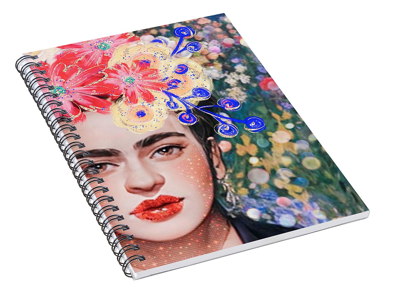 Frida And Her Flowers - Spiral Notebook