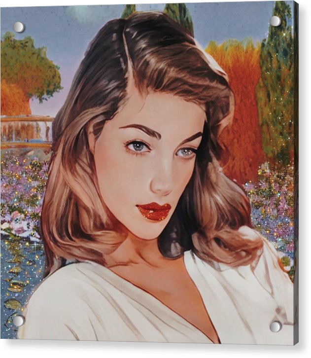 Lauren In Giverny Gardens - Acrylic Print