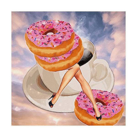 Doughnuts & Coffee Forever - Square Art Print