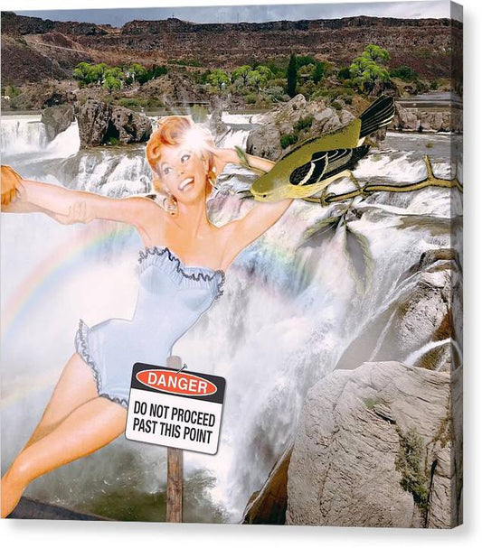 Save Me From My Waterfalls Selfie - Canvas Print