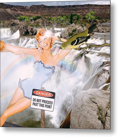 Save Me From My Waterfalls Selfie - Metal Print