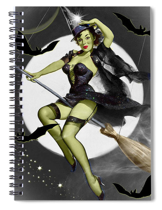 When Witches Go Riding  - Halloween Spiral Notebook