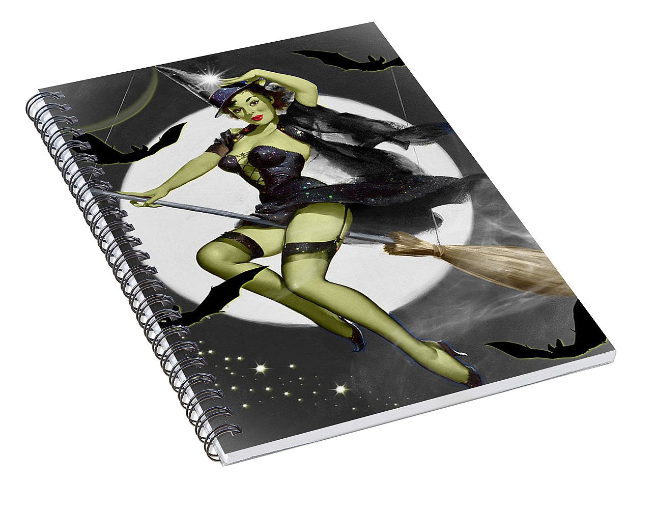 When Witches Go Riding  - Halloween Spiral Notebook