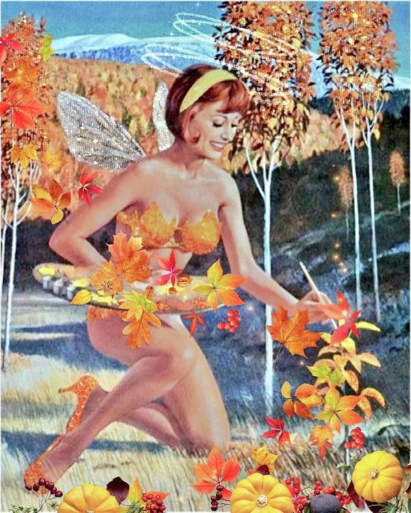 The Autumn Fairy - Vertical Art Print