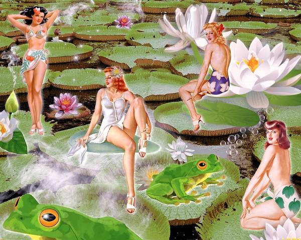 The Lily Pad Girls - Horizontal Art Print