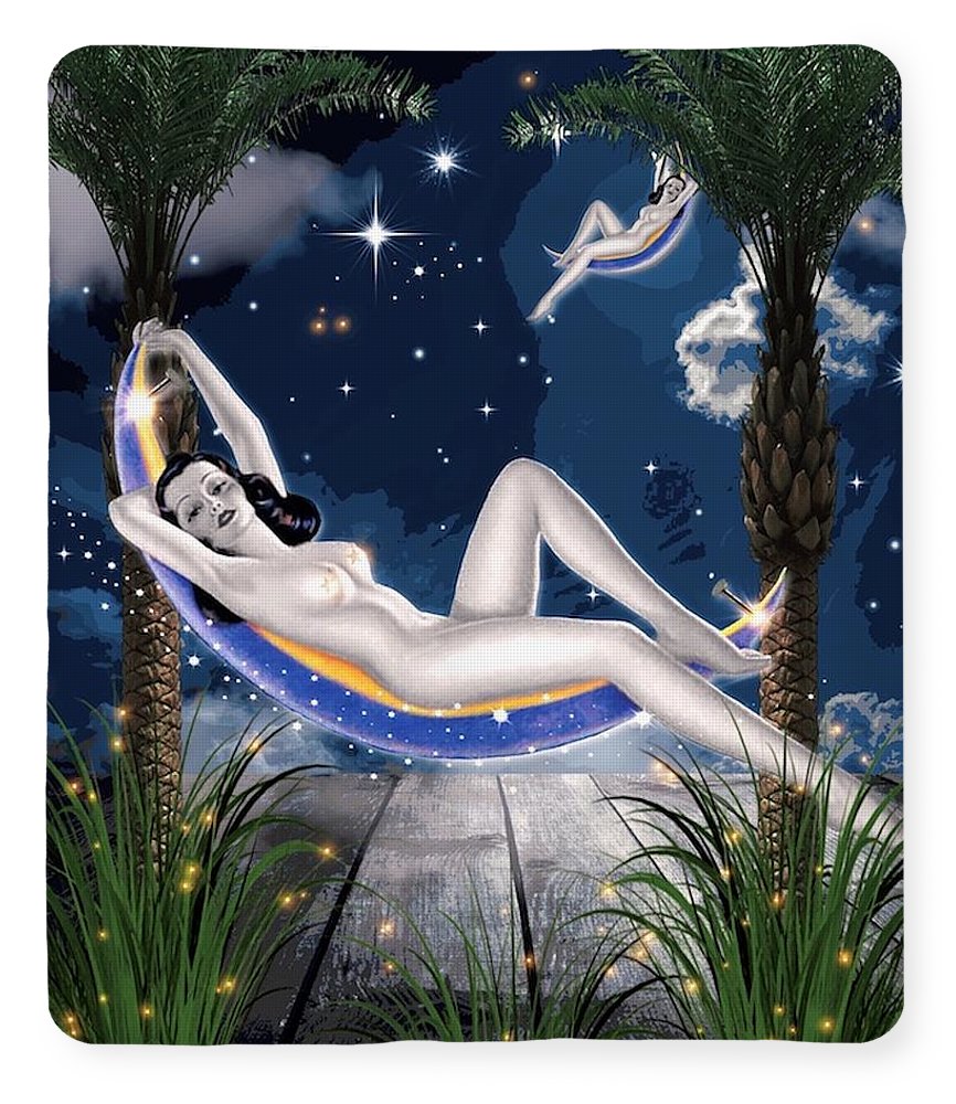 The Nude Moon Phase - Throw Blanket