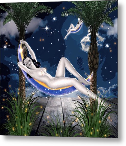 The Nude Moon Phase - Metal Print