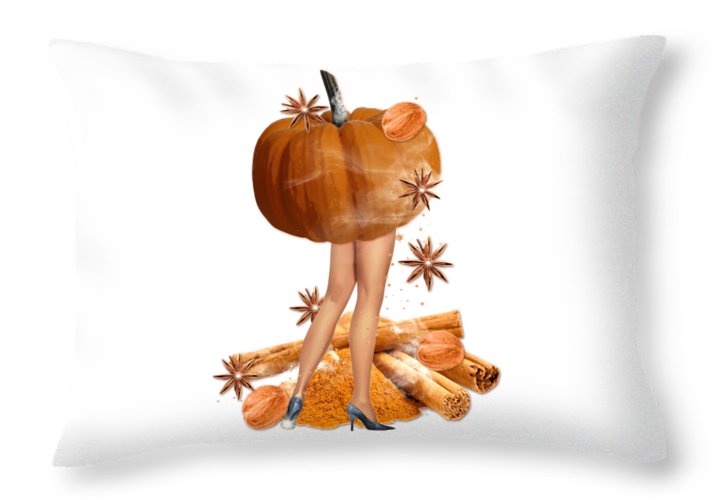 The Pumpkin Spice Girl - Autumn Throw Pillow